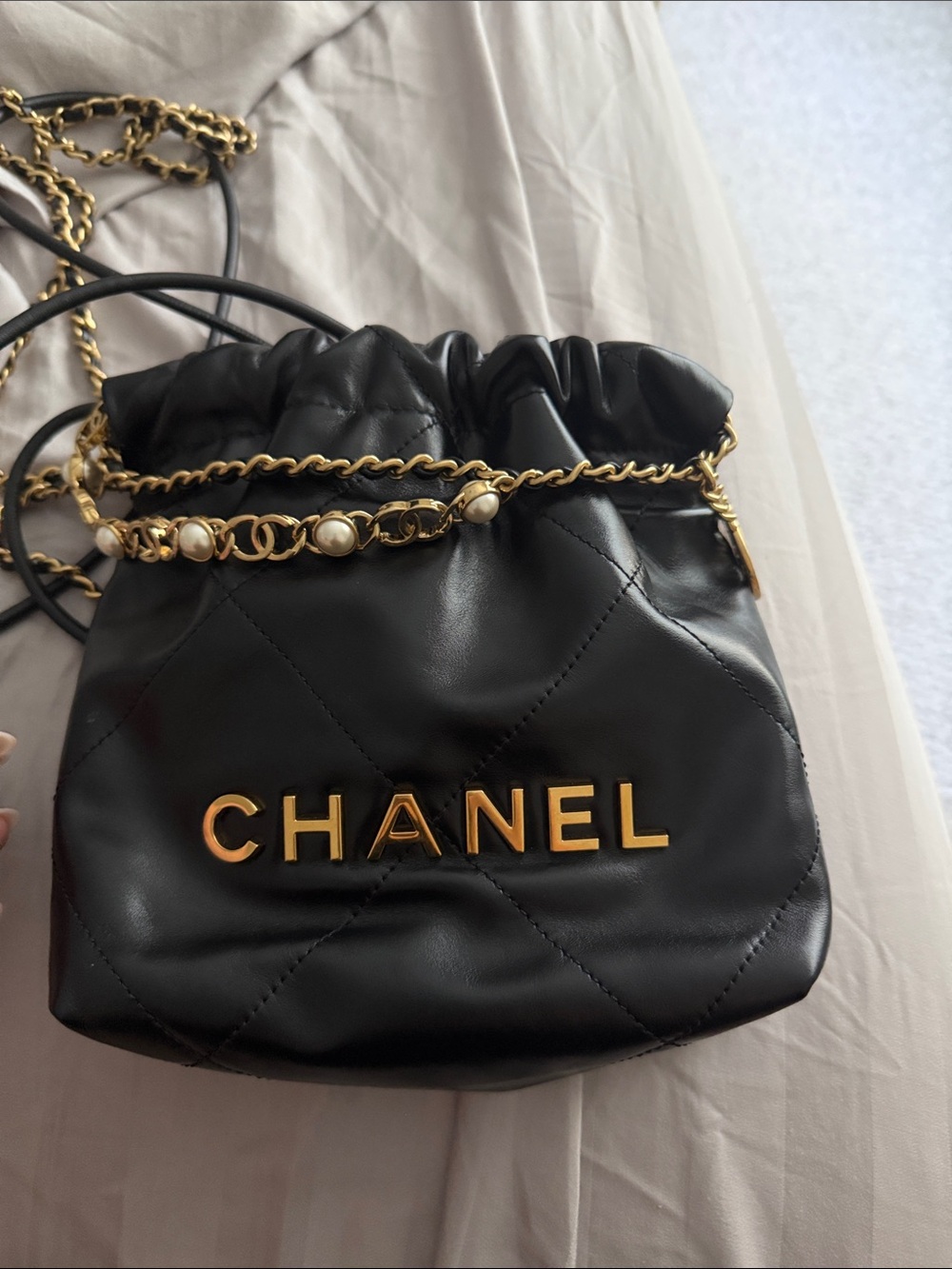 Mini Chanel 22 with gorgeous pearl detail
